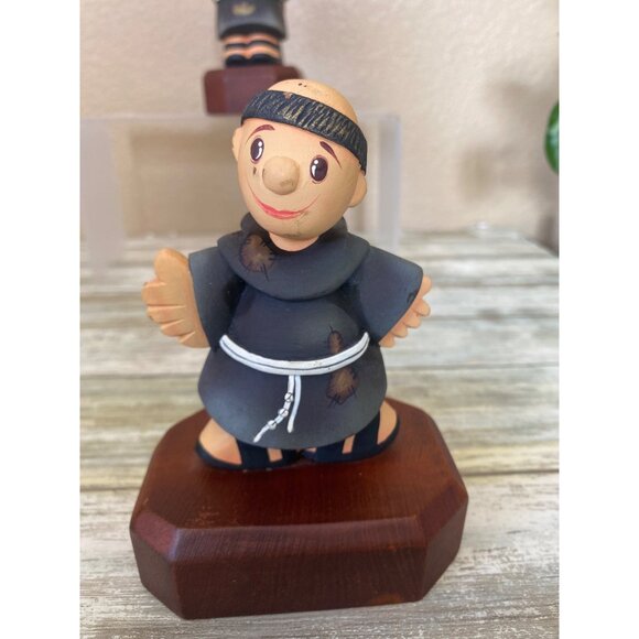 Vintage Franciscan Mission Christmas Monk Figurines – Wooden Holiday Décor Set - Picture 9 of 15